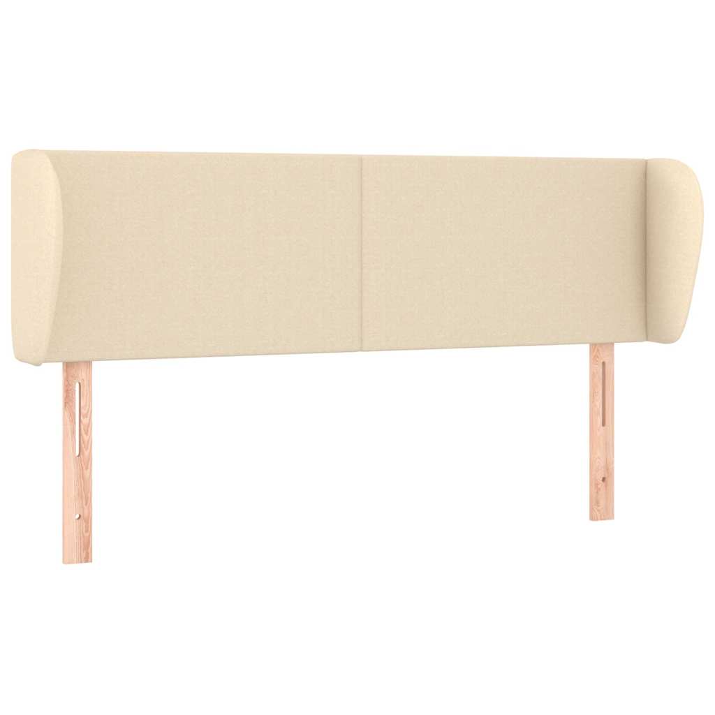 Vidaxl hoofdbord met randen 147x23x78 88 cm stof crèmekleurig