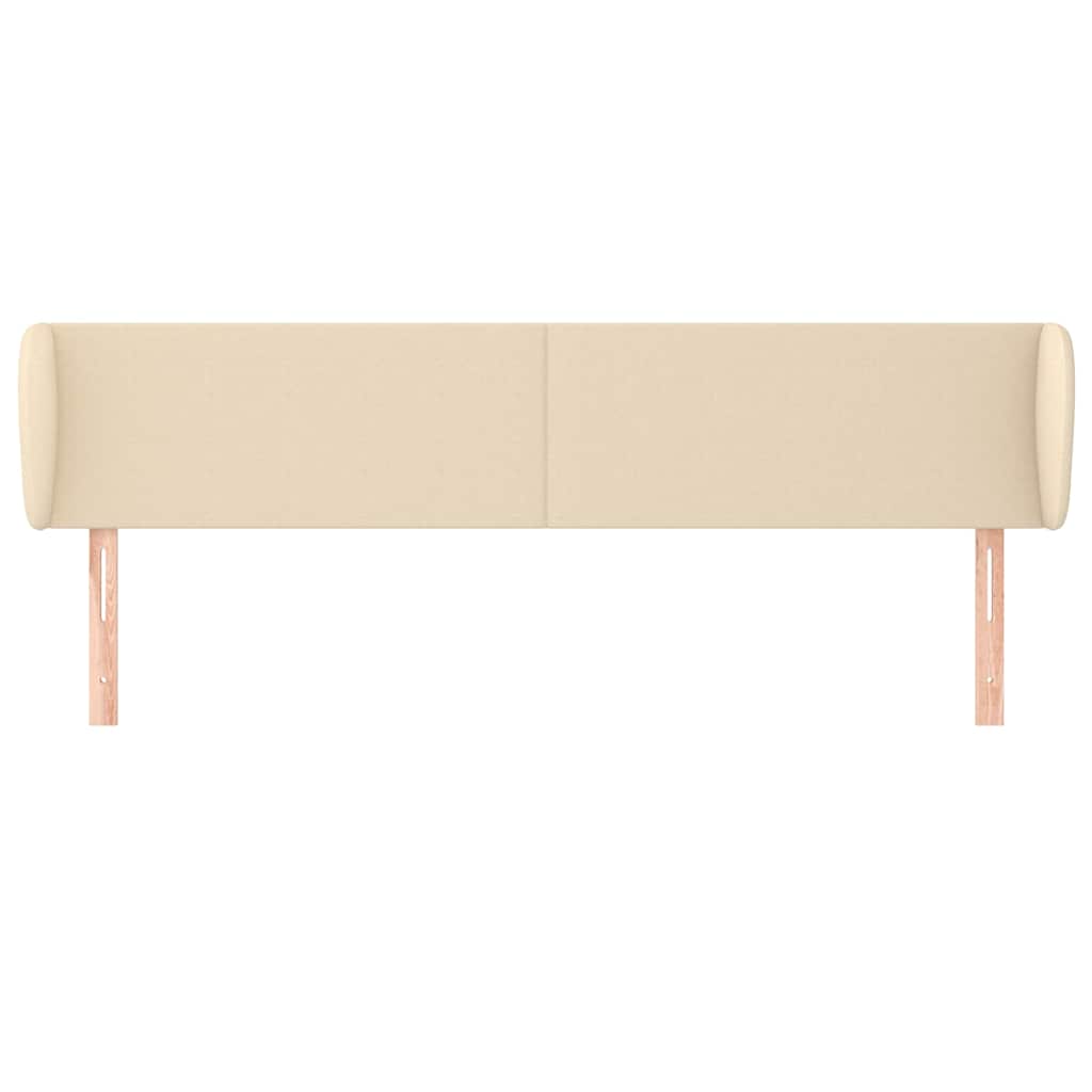 Vidaxl hoofdbord met randen 163x23x78 88 cm stof crèmekleurig