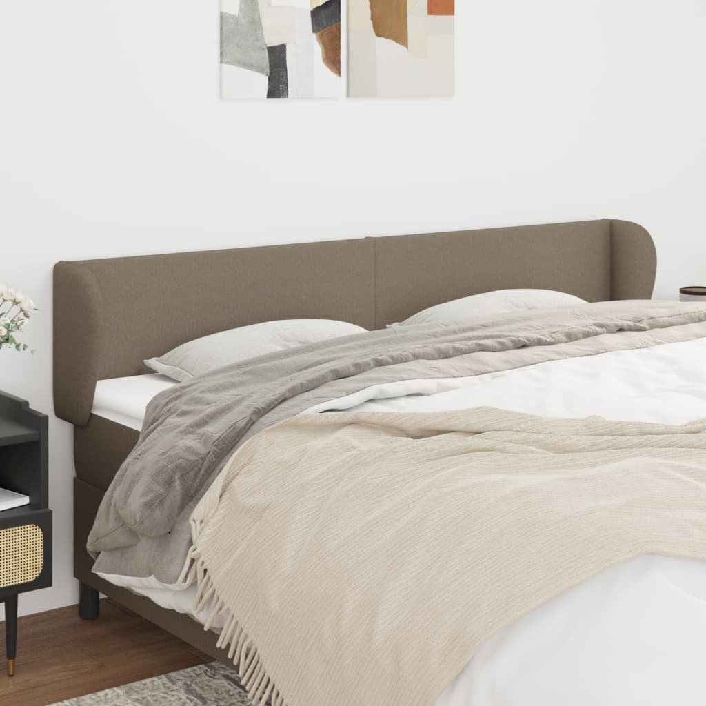 Vidaxl hoofdbord met randen 183x23x78 88 cm stof taupe