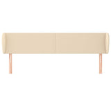 Vidaxl hoofdbord met randen 183x23x78 88 cm stof crèmekleurig