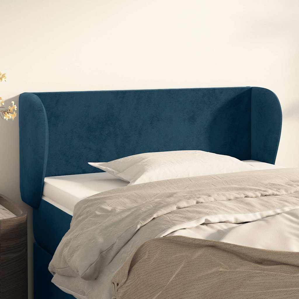 Vidaxl hoofdbord met randen 83x23x78 88 cm fluweel donkerblauw