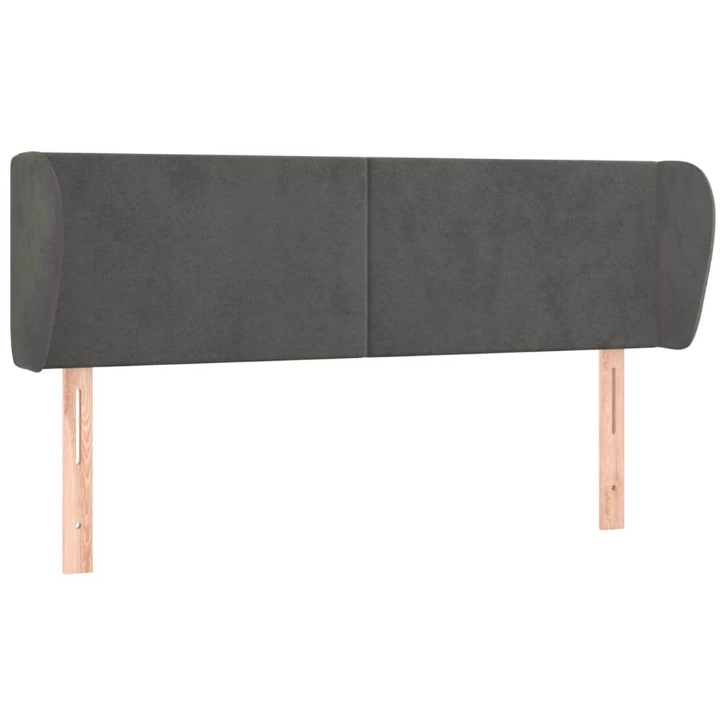 Vidaxl hoofdbord met randen 147x23x78 88 cm fluweel donkergrijs