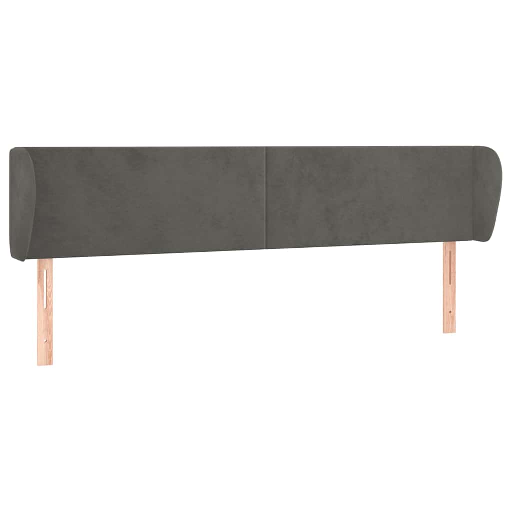 Vidaxl hoofdbord met randen 163x23x78 88 cm fluweel donkergrijs