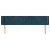 Vidaxl hoofdbord met randen 163x23x78 88 cm fluweel donkerblauw