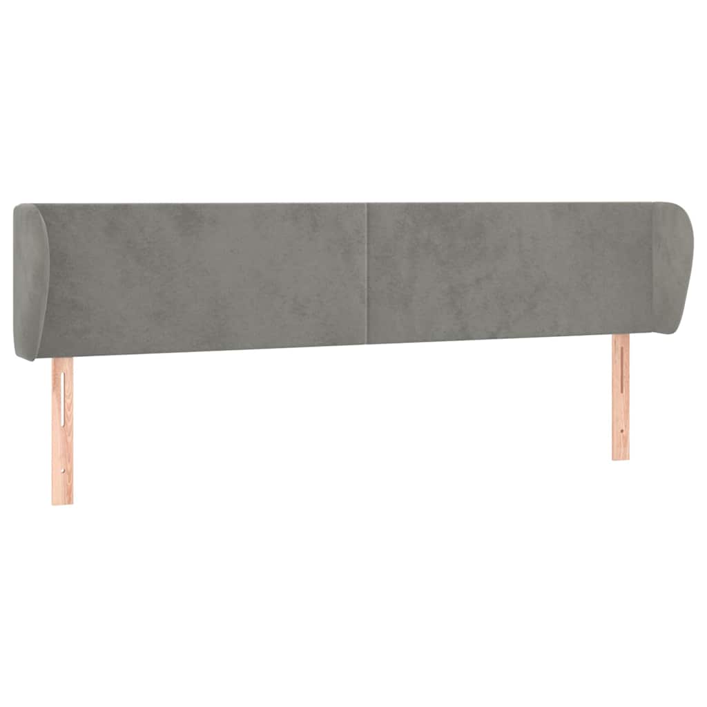 Vidaxl hoofdbord met randen 183x23x78 88 cm fluweel lichtgrijs
