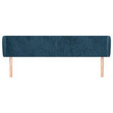 Vidaxl hoofdbord met randen 183x23x78 88 cm fluweel donkerblauw