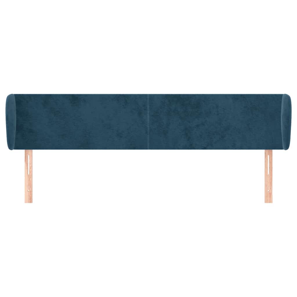 Vidaxl hoofdbord met randen 203x23x78 88 cm fluweel donkerblauw
