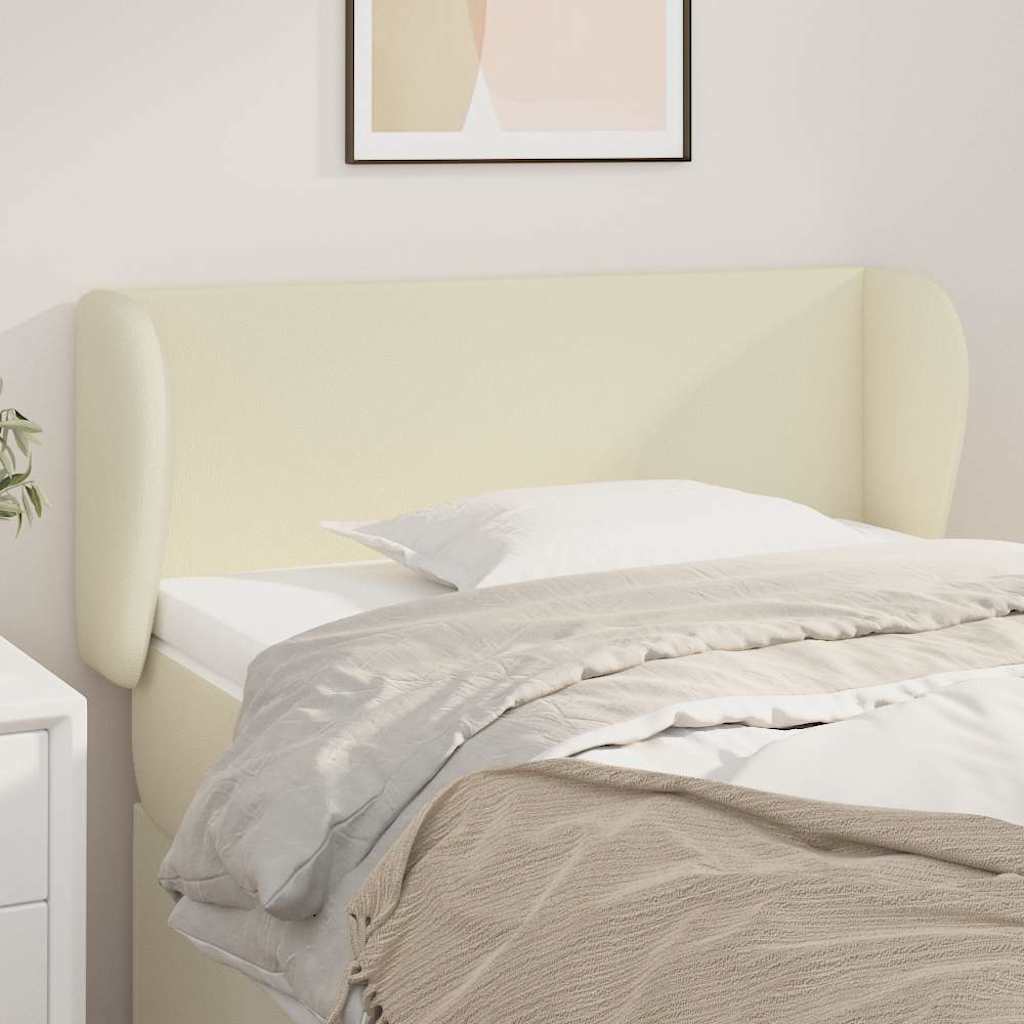 Vidaxl hoofdbord met randen 93x23x78 88 cm kunstleer crèmekleurig