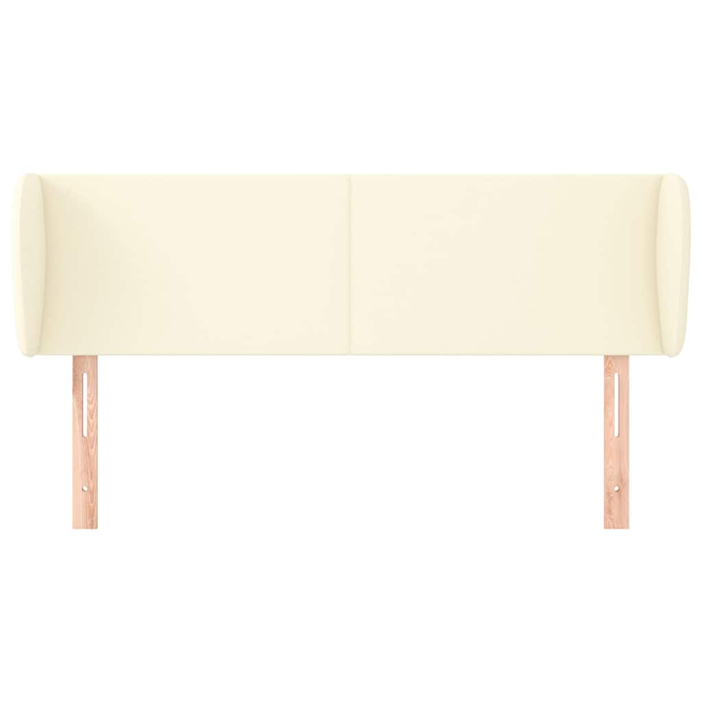 Vidaxl hoofdbord met randen 147x23x78 88 cm kunstleer crèmekleurig