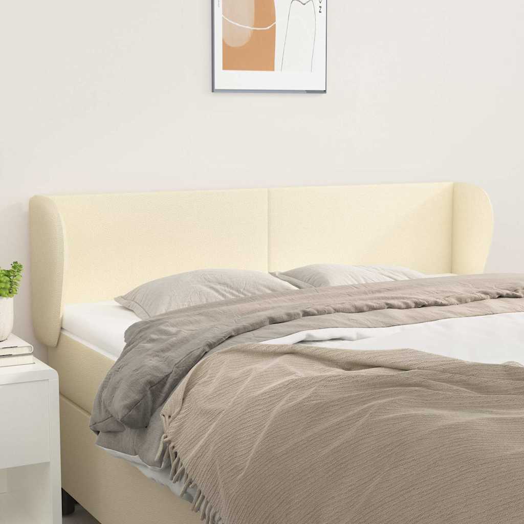 Vidaxl hoofdbord met randen 147x23x78 88 cm kunstleer crèmekleurig