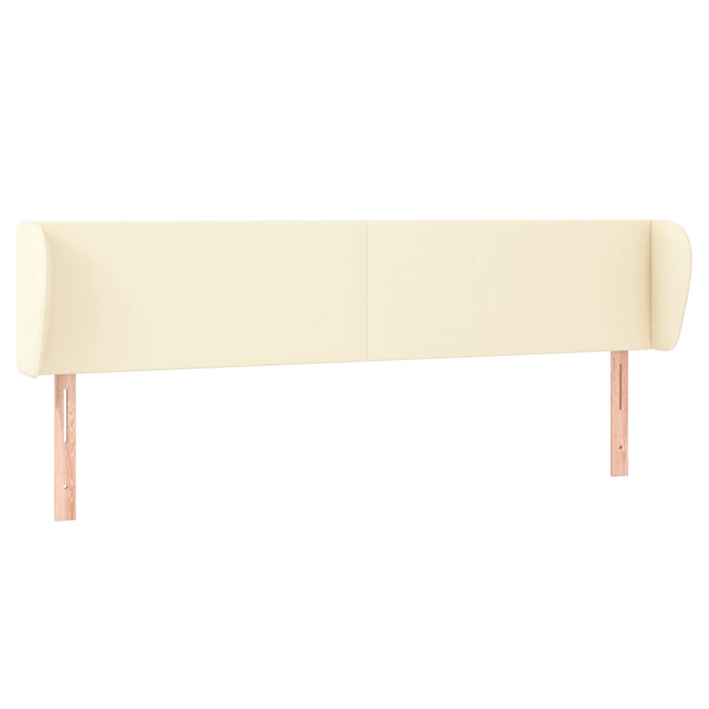 Vidaxl hoofdbord met randen 163x23x78 88 cm kunstleer crèmekleurig