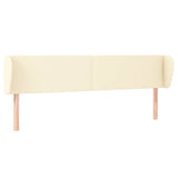 Vidaxl hoofdbord met randen 163x23x78 88 cm kunstleer crèmekleurig