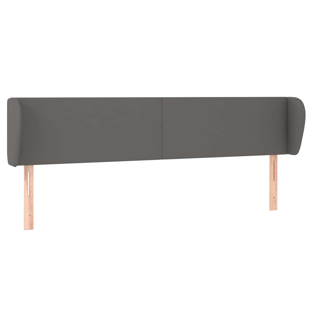 Vidaxl hoofdbord met randen 163x23x78 88 cm kunstleer grijs