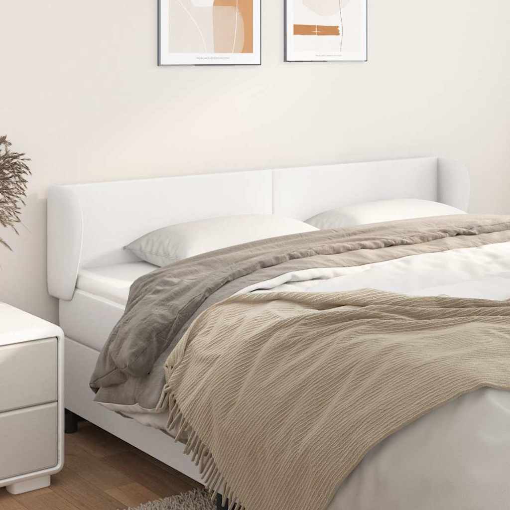 Vidaxl hoofdbord met randen 183x23x78 88 cm kunstleer wit