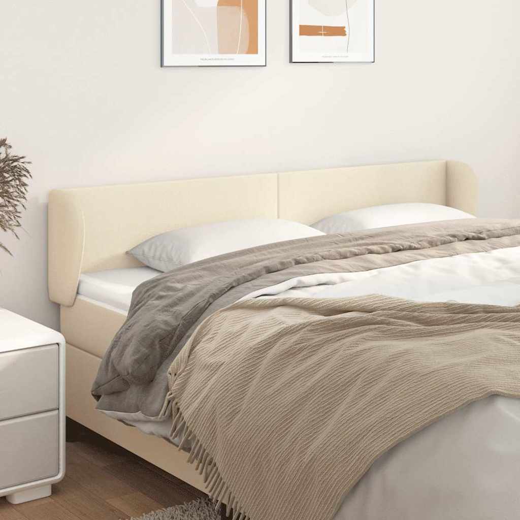 Vidaxl hoofdbord met randen 183x23x78 88 cm kunstleer crèmekleurig