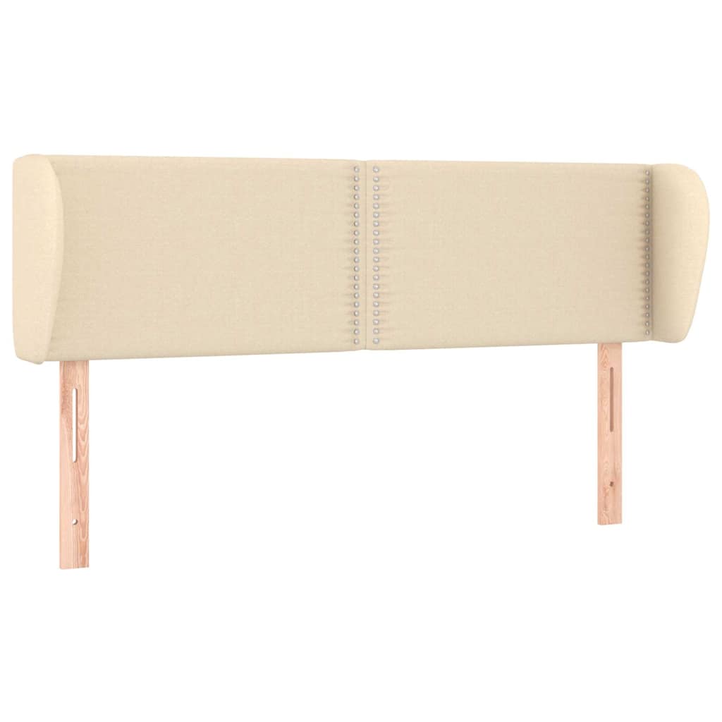 Vidaxl hoofdbord met randen 147x23x78 88 cm stof crèmekleurig