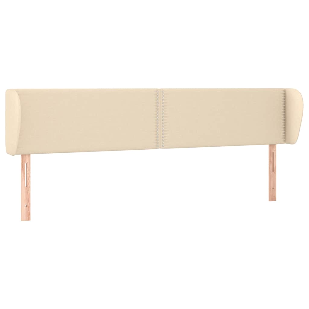 Vidaxl hoofdbord met randen 183x23x78 88 cm stof crèmekleurig
