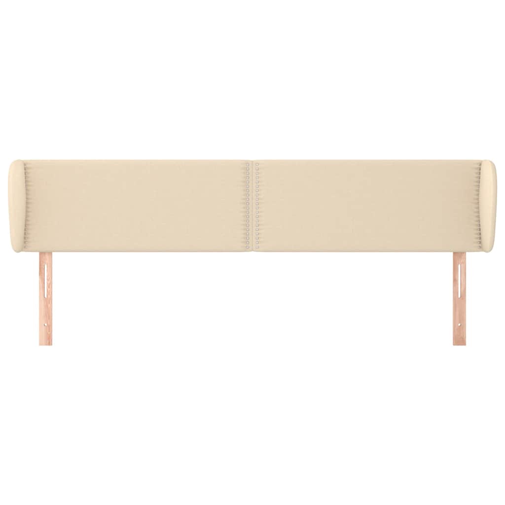 Vidaxl hoofdbord met randen 183x23x78 88 cm stof crèmekleurig