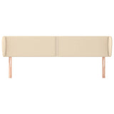 Vidaxl hoofdbord met randen 183x23x78 88 cm stof crèmekleurig
