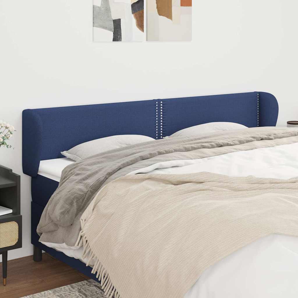 Vidaxl hoofdbord met randen 183x23x78 88 cm stof blauw