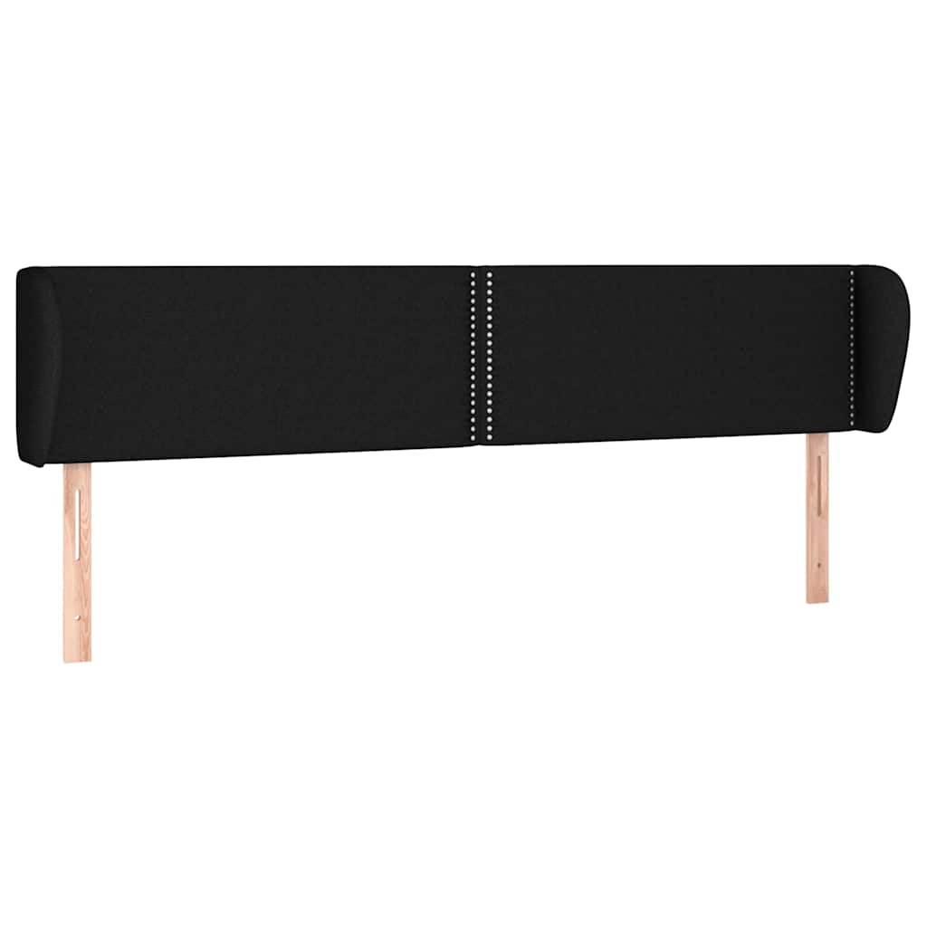 Vidaxl hoofdbord met randen 203x23x78 88 cm stof zwart