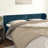 Vidaxl hoofdbord met randen 163x23x78 88 cm fluweel donkerblauw