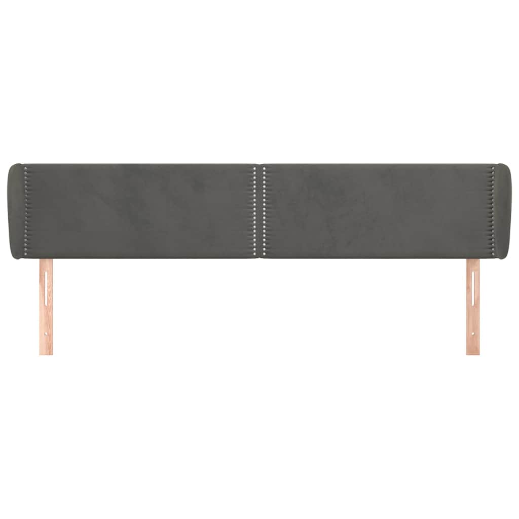 Vidaxl hoofdbord met randen 183x23x78 88 cm fluweel donkergrijs