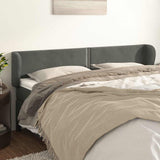 Vidaxl hoofdbord met randen 183x23x78 88 cm fluweel donkergrijs