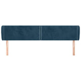 Vidaxl hoofdbord met randen 183x23x78 88 cm fluweel donkerblauw