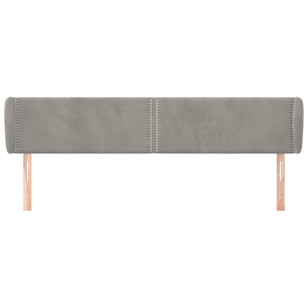 Vidaxl hoofdbord met randen 203x23x78 88 cm fluweel lichtgrijs