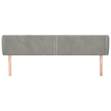 Vidaxl hoofdbord met randen 203x23x78 88 cm fluweel lichtgrijs
