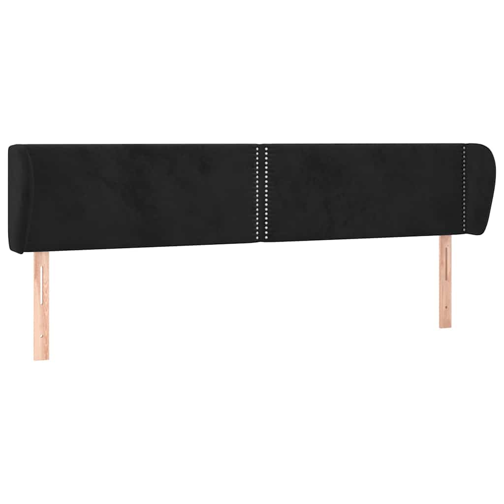 Vidaxl hoofdbord met randen 203x23x78 88 cm fluweel zwart