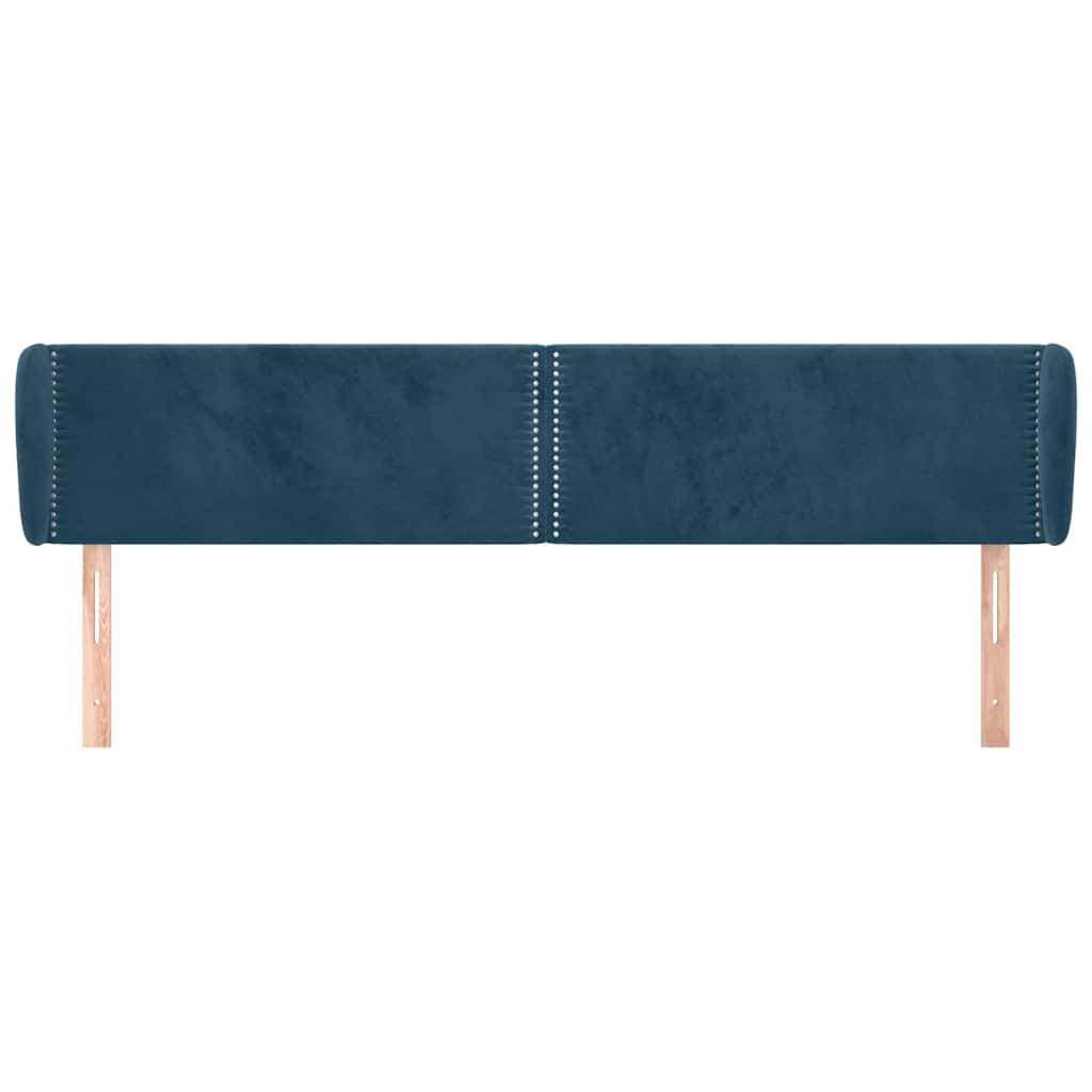 Vidaxl hoofdbord met randen 203x23x78 88 cm fluweel donkerblauw