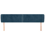 Vidaxl hoofdbord met randen 203x23x78 88 cm fluweel donkerblauw