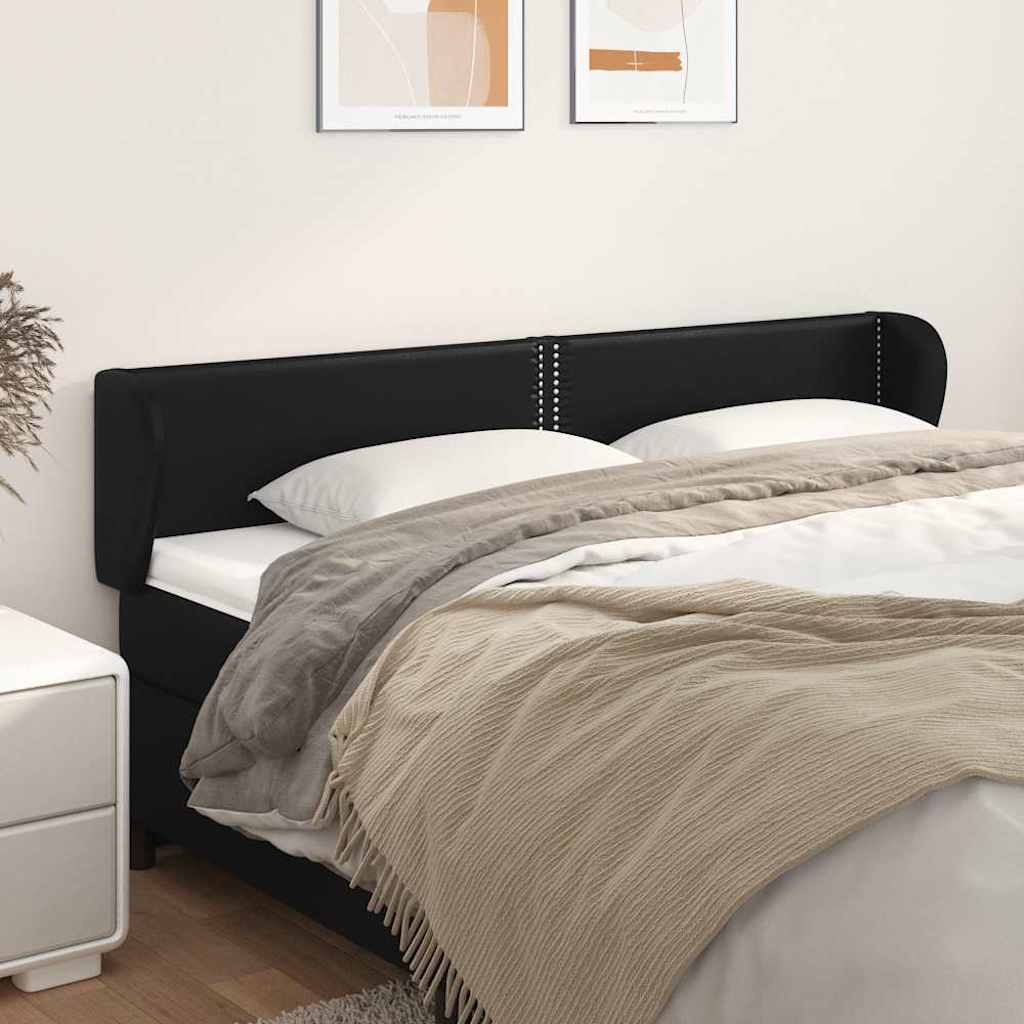 Vidaxl hoofdbord met randen 203x23x78 88 cm kunstleer zwart