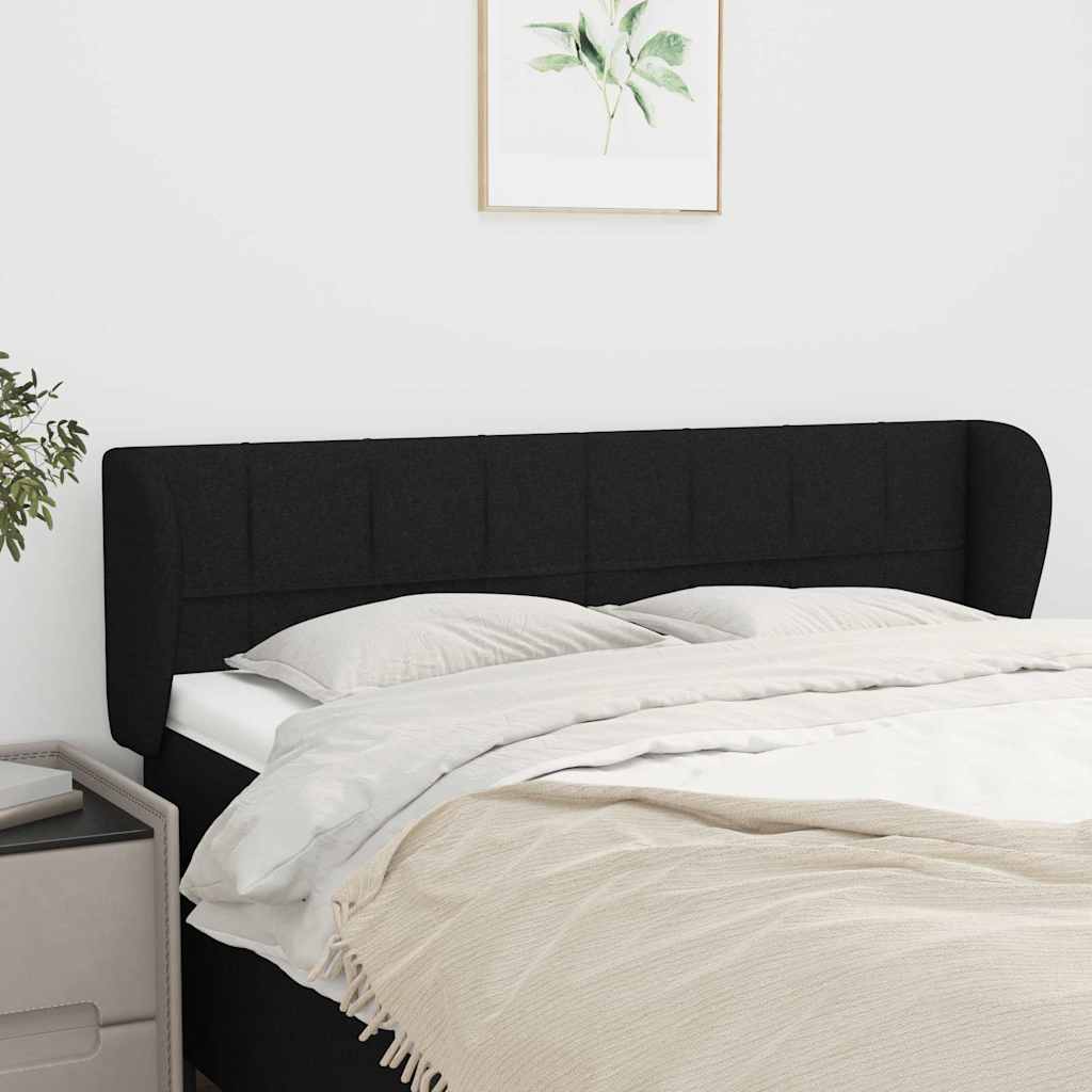 Vidaxl hoofdbord met randen 147x23x78 88 cm stof zwart