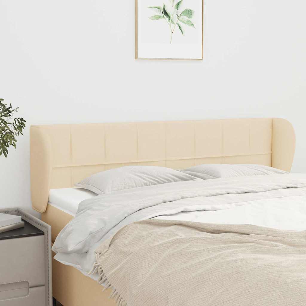 Vidaxl hoofdbord met randen 147x23x78 88 cm stof crèmekleurig