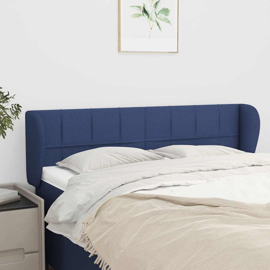 Vidaxl hoofdbord met randen 147x23x78 88 cm stof blauw
