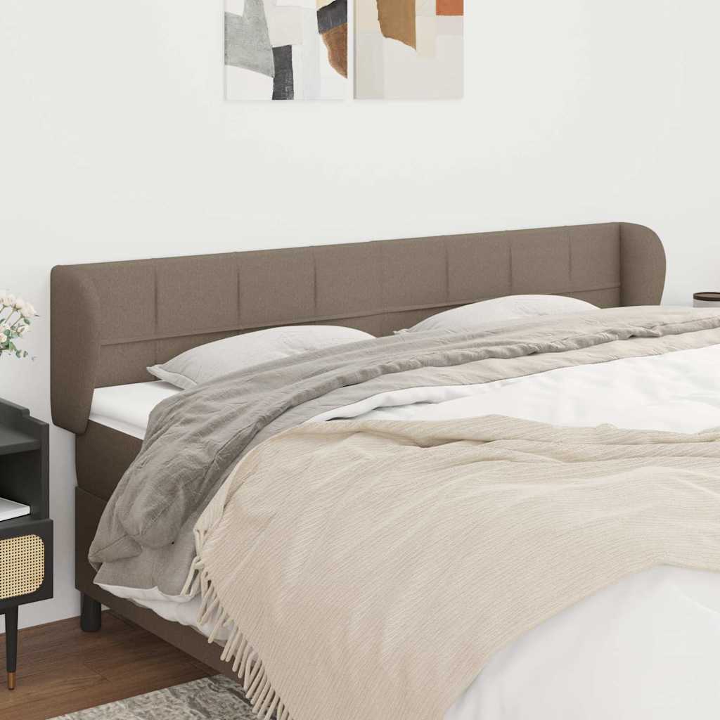 Vidaxl hoofdbord met randen 163x23x78 88 cm stof taupe