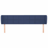 Vidaxl hoofdbord met randen 163x23x78 88 cm stof blauw