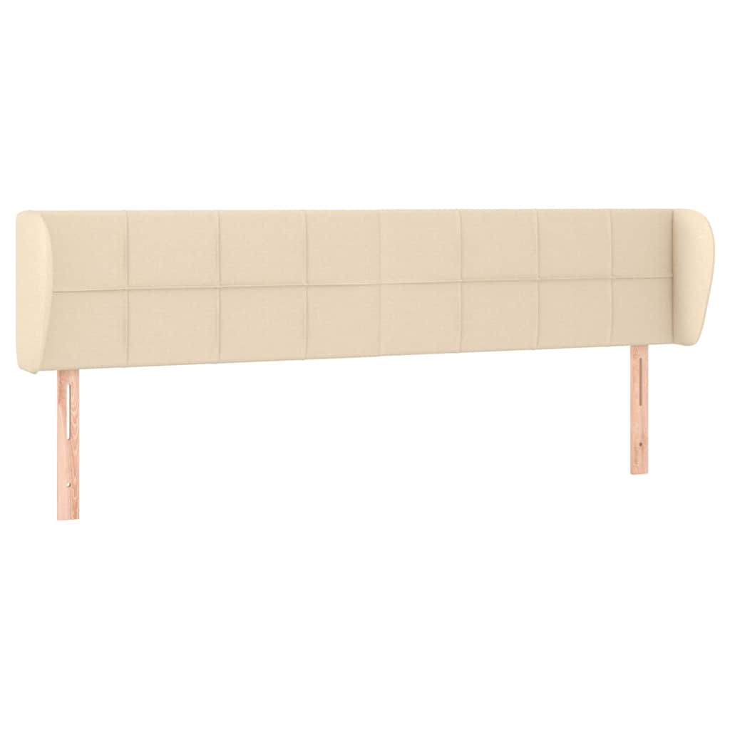 Vidaxl hoofdbord met randen 183x23x78 88 cm stof crèmekleurig