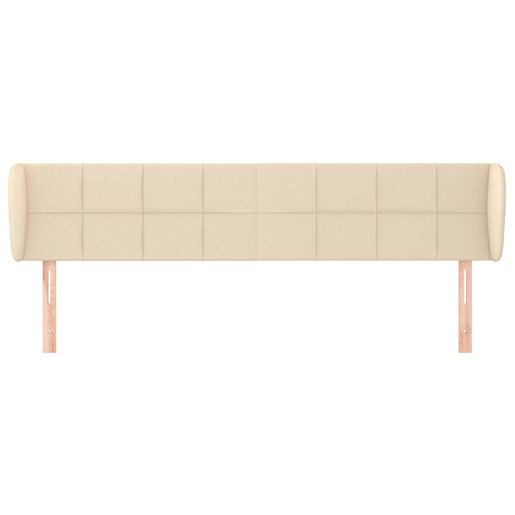 Vidaxl hoofdbord met randen 183x23x78 88 cm stof crèmekleurig