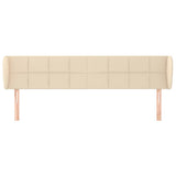 Vidaxl hoofdbord met randen 203x23x78 88 cm stof crèmekleurig