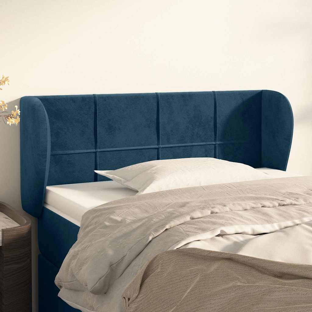 Vidaxl hoofdbord met randen 93x23x78 88 cm fluweel donkerblauw