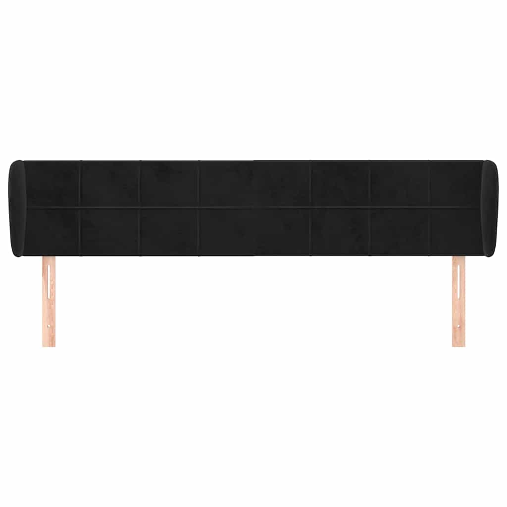 Vidaxl hoofdbord met randen 163x23x78 88 cm fluweel zwart