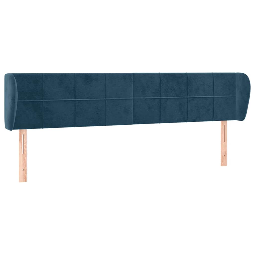 Vidaxl hoofdbord met randen 163x23x78 88 cm fluweel donkerblauw