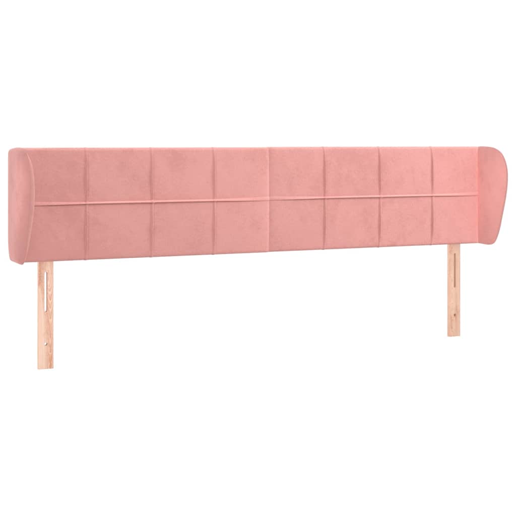 Vidaxl hoofdbord met randen 163x23x78 88 cm fluweel roze