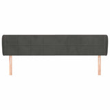 Vidaxl hoofdbord met randen 183x23x78 88 cm fluweel donkergrijs