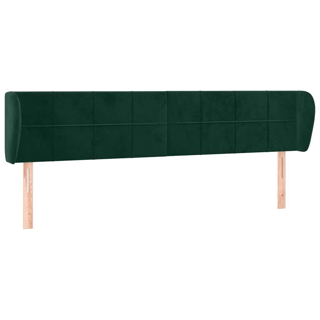 Vidaxl hoofdbord met randen 183x23x78 88 cm fluweel donkergroen