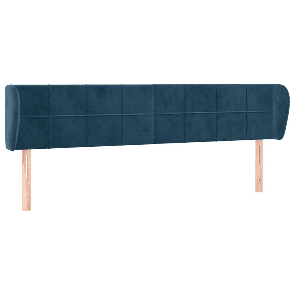 Vidaxl hoofdbord met randen 183x23x78 88 cm fluweel donkerblauw